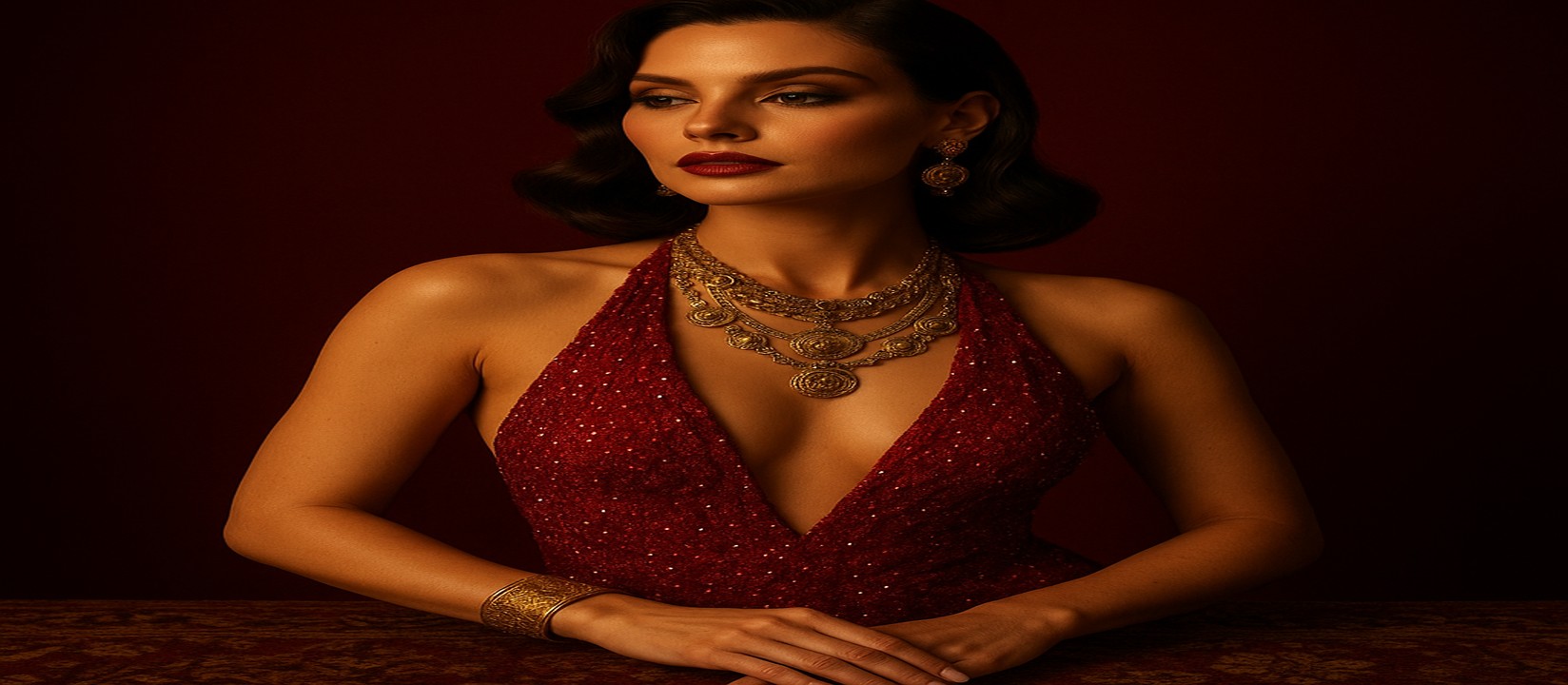5999bet গেমিং প্ল্যাটফর্মে লাল পোশাক পরা এক নারী উপস্থিত